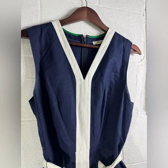 Boden Josie Dress in Navy Blue Classic Size 12 with Belt Pristine Condition - Picture 5 of 10